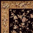 KAS Cambridge 7336 Black Beige Floral Delight Area Rug For Sale