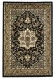 KAS Cambridge 7327 Black Beige Kashan Medallion Area Rug Online Sale