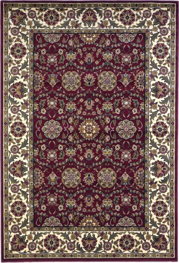 KAS Cambridge 7306 Red Ivory Floral Agra Area Rug on Sale