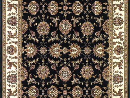 KAS Cambridge 7313 Black Ivory Kashan Area Rug For Cheap