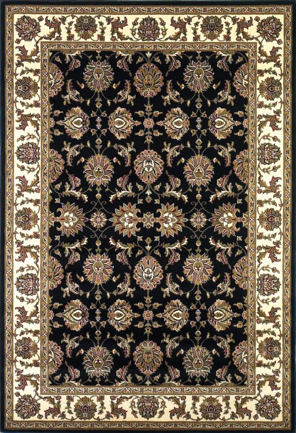 KAS Cambridge 7313 Black Ivory Kashan Area Rug For Cheap