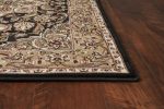 KAS Cambridge 7327 Black Beige Kashan Medallion Area Rug Online Sale