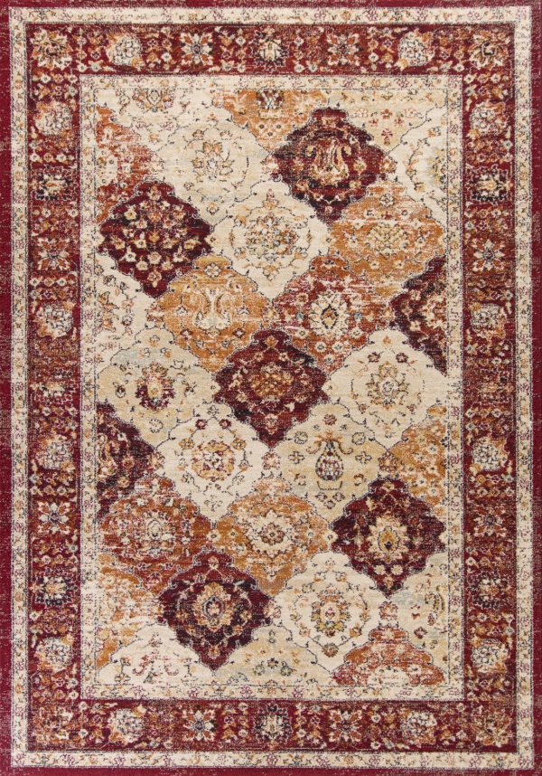 KAS Home Vintage 1313 Garnet Treasures Area Rug by Bob Mackie Hot on Sale