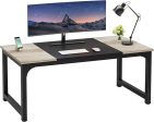 LITTLE TREE 70.8 Inch X-Large Executive Computer office desk, Grey+Black Online Hot Sale