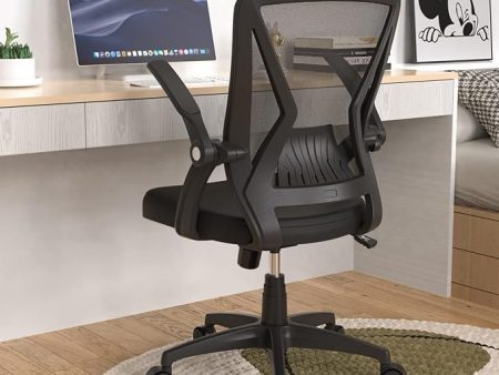 Mesh Office Chair Ergonomic Mid Back Swivel Black Mesh Desk Chair Flip Up Online now