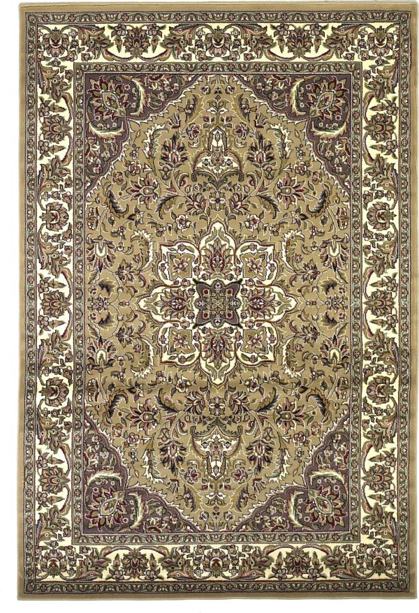 KAS Cambridge 7328 Beige Ivory Kashan Medallion Area Rug Sale