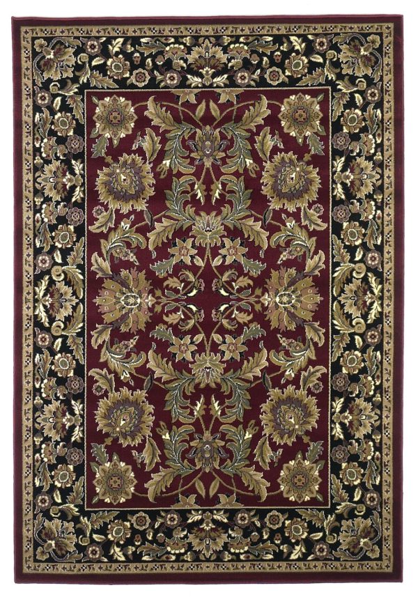 KAS Cambridge 7301 Red Black Kashan Area Rug Online Sale