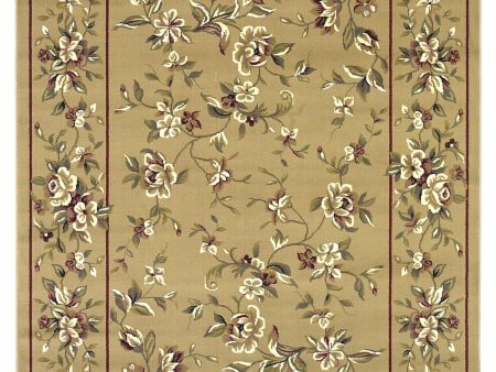 KAS Cambridge 7338 Beige Floral Delight Area Rug Cheap