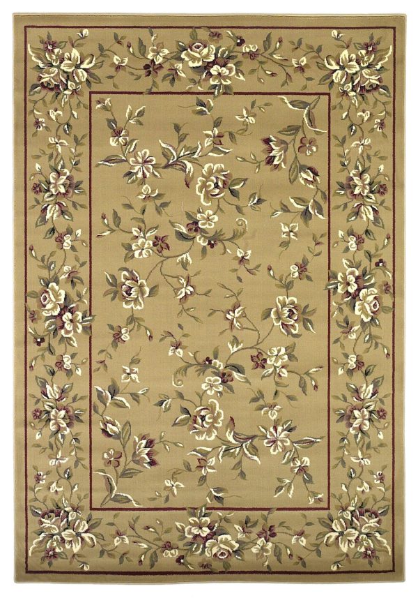 KAS Cambridge 7338 Beige Floral Delight Area Rug Cheap