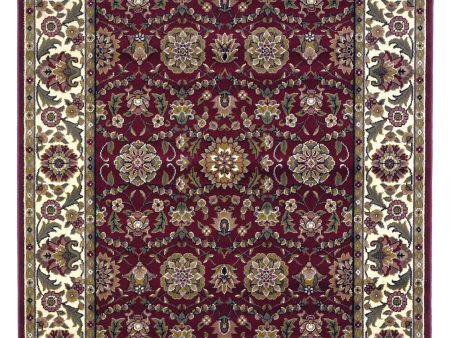 KAS Cambridge 7306 Red Ivory Floral Agra Area Rug on Sale