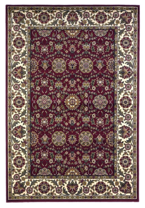 KAS Cambridge 7306 Red Ivory Floral Agra Area Rug on Sale