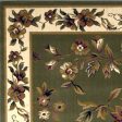 KAS Cambridge 7332 Sage Ivory Floral Vine Area Rug For Sale