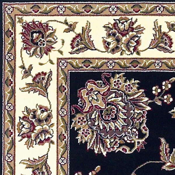 KAS Cambridge 7339 Black Ivory Floral Mahal Area Rug Online Hot Sale