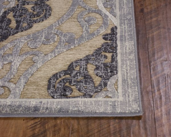 KAS Anna 8724 Sand Grey Medallia Area Rug Fashion