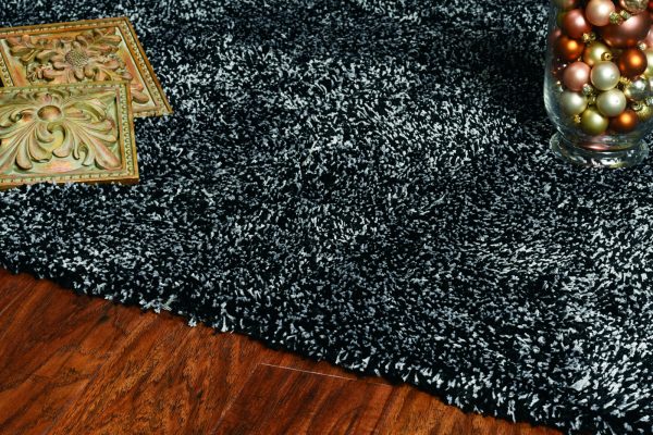 KAS Bliss 1583 Black Heather Shag Area Rug Supply