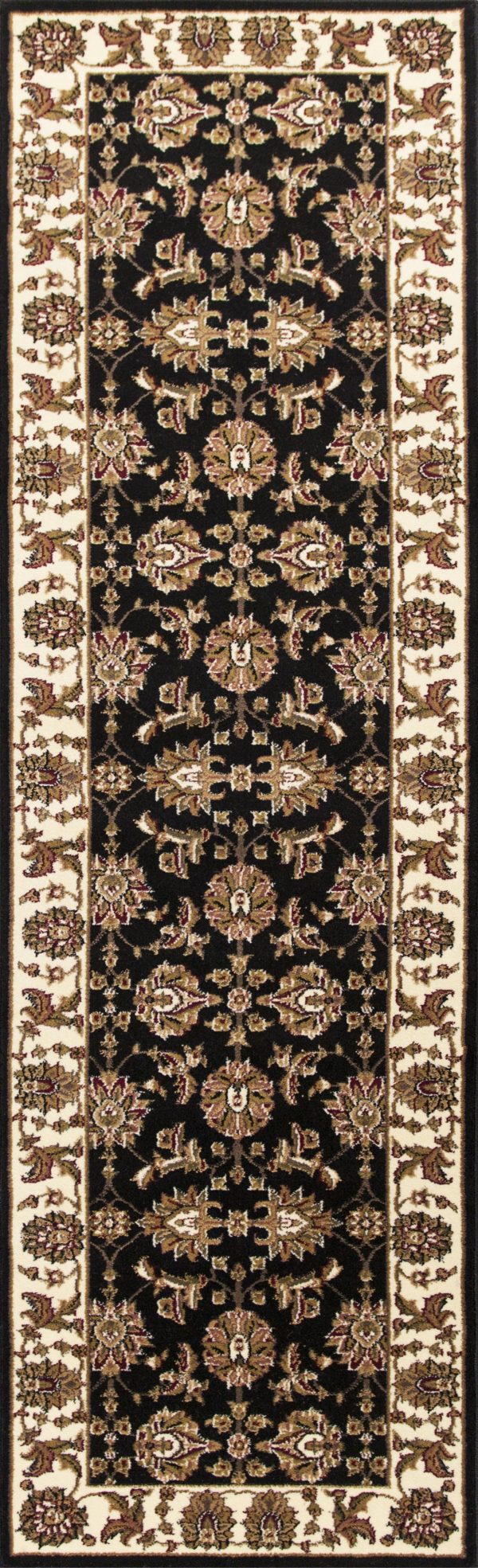 KAS Cambridge 7313 Black Ivory Kashan Area Rug For Cheap