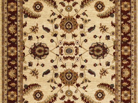 Couristan Anatolia Floral Heriz Cream Red Area Rug For Sale