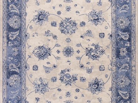 KAS Home Vintage 1307 Grey Sky Blue Mahal Area Rug by Bob Mackie Cheap