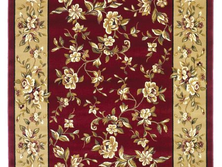 KAS Cambridge 7337 Red Beige Floral Delight Area Rug For Discount