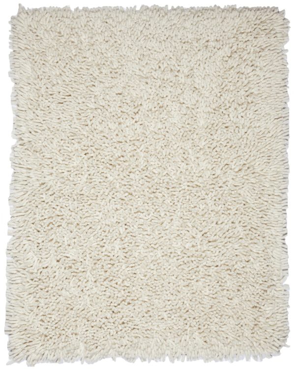 JazzyFloors Silky Shag 0651 Ivory Area Rug Hot on Sale