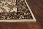 KAS Cambridge 7310 Ivory Black Floral Ribbons Area Rug Hot on Sale