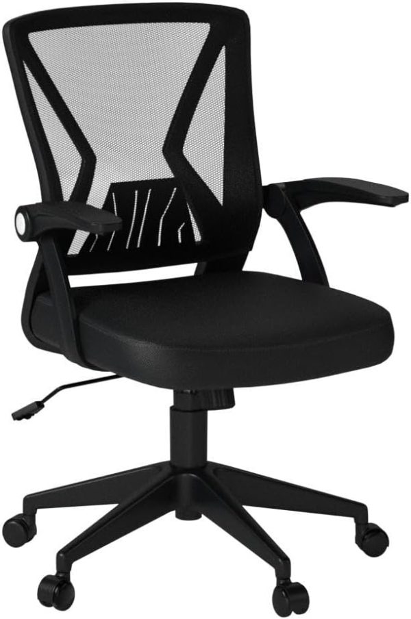 Mesh Office Chair Ergonomic Mid Back Swivel Black Mesh Desk Chair Flip Up Online now