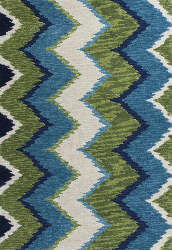 KAS Anise 2420 Blue Green Chevron Area Rug Online