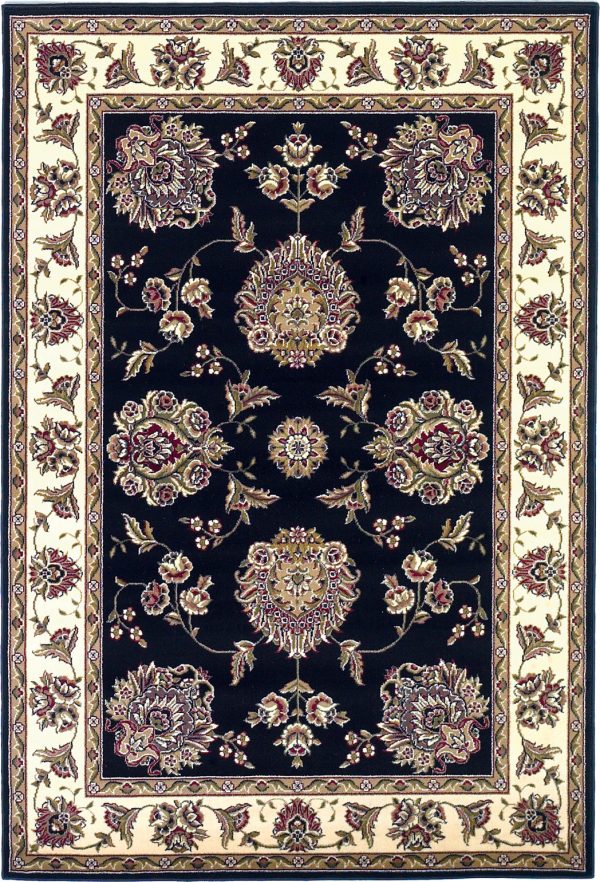 KAS Cambridge 7339 Black Ivory Floral Mahal Area Rug Online Hot Sale