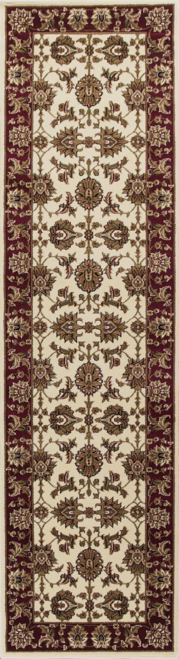 KAS Cambridge 7312 Ivory Red Kashan Area Rug Discount