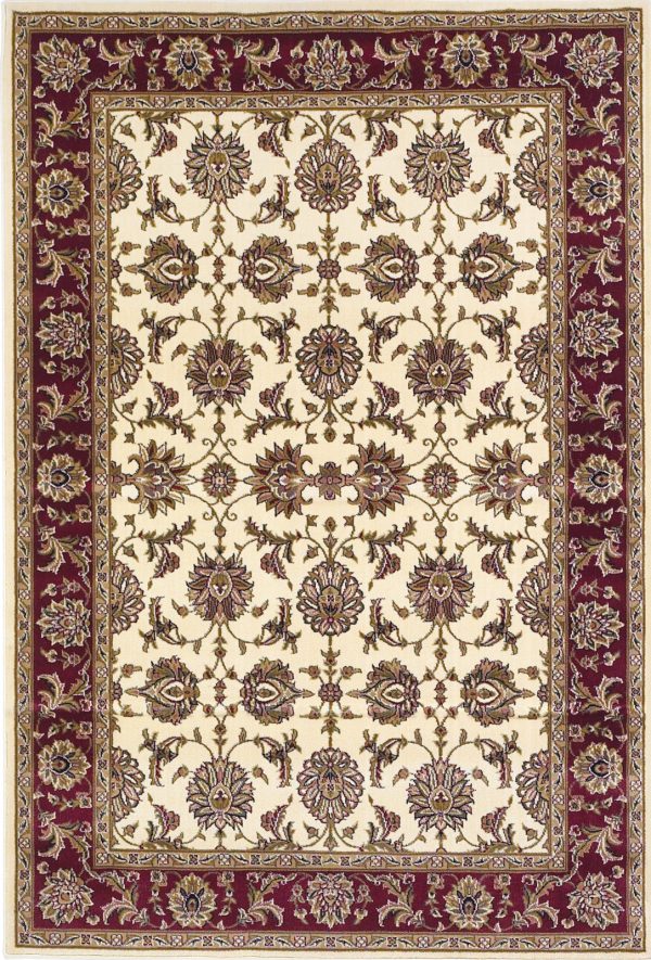 KAS Cambridge 7312 Ivory Red Kashan Area Rug Discount