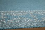 Momeni Lace Embroided LAC-2 Teal Area Rug For Sale