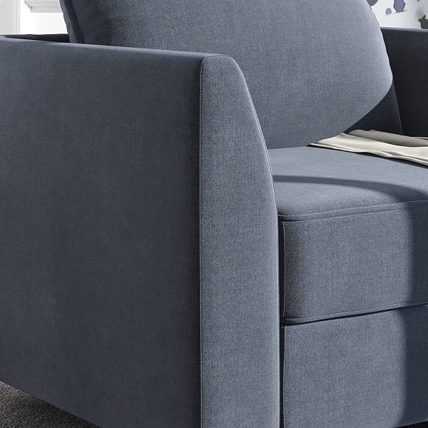 3 Piece Sofa Sets for Living Room Furniture Couch Set Modular Sofa Set with Polyester Fabric 3 Seats Sofa Loveseat and Armchair in Bluish Grey Sale