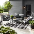 Logan 4-Piece Outdoor Conversation Set, Dark Gray Hot on Sale