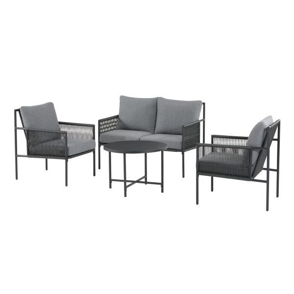 Logan 4-Piece Outdoor Conversation Set, Dark Gray Hot on Sale