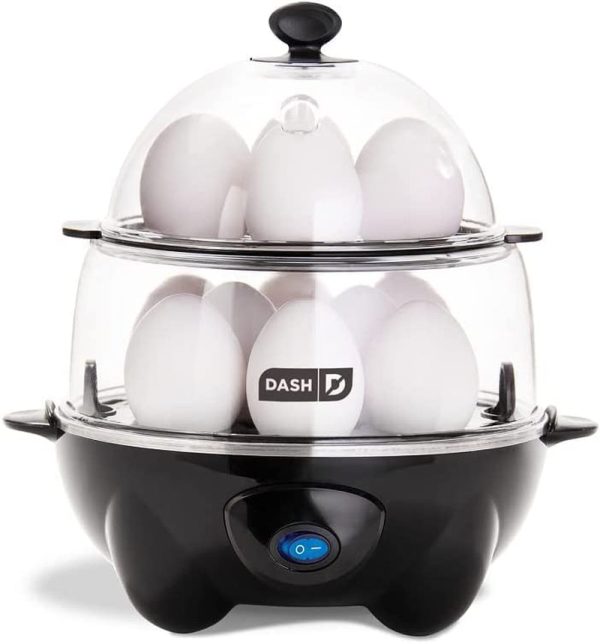 Deluxe Rapid Egg Cooker Electric for Hard Boiled, Poached, Scrambled, Omelets, Steamed Vegetables, Seafood, Dumplings & More, 12 Capacity, with Auto Shut off Feature, Black Discount