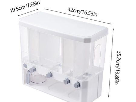 Dry Food Dispenser 5-Grid Cereal Dispensers Food Storage Container Kitchen Online now