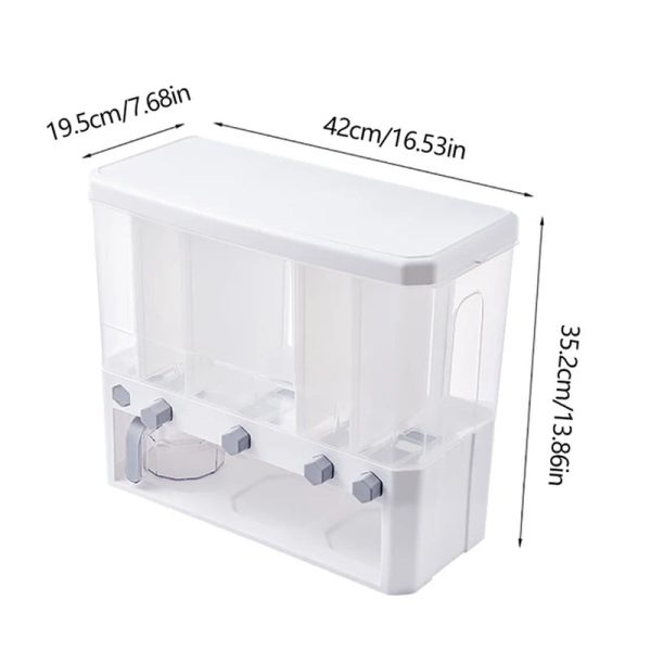 Dry Food Dispenser 5-Grid Cereal Dispensers Food Storage Container Kitchen Online now