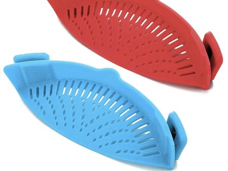 2 Pcs Clip on Strainer, Pot Strainer for Pasta Meat Vegetables Fruit, Silicone Strainer - Fit All Pots and Bowls. For Discount