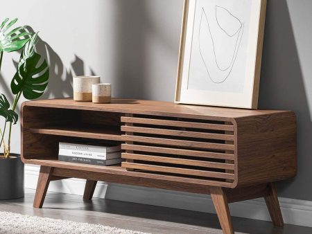 Ensley Tv Stand 46  Mid-Century Modern Low Profile with Sleek Rounded Finishing Suitable for TV up to 50  Fashion