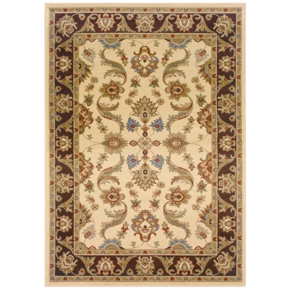 LR Resources Adana 80371 Cream Brown Area Rug Online Sale