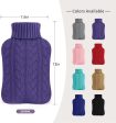 Hot Water Bottle with Knitted Cover, 2L Hot Water Bag for Hot and Cold Compress, Hand Feet Warmer, Ideal for Menstrual Cramps, Neck and Shoulder Pain Relief, Transparent Purple Online Sale