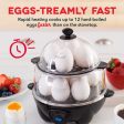 Deluxe Rapid Egg Cooker Electric for Hard Boiled, Poached, Scrambled, Omelets, Steamed Vegetables, Seafood, Dumplings & More, 12 Capacity, with Auto Shut off Feature, Black Discount