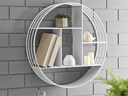 Gold Brooklyn Wall Shelf, round 3 Tier Wall Mounted Floating Shelf for Bathroom, Bedroom, Living Room Decor, Metal, Industrial, 27.5 Inches on Sale