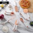 7 Pc Kitchen Gadget Set Copper Coated Stainless Steel Utensils with Soft Touch White Handles Discount