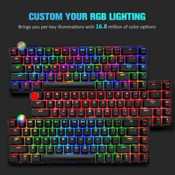 Mechanical Gaming Keyboard 18 Chroma RGB Backlit Keyboard with Type C Blue Switches 68 Keys Anti-Ghosting Wired Gaming Keyboard for Pc Mac Gamer, Typist, Tactile(Black RGB) Cheap