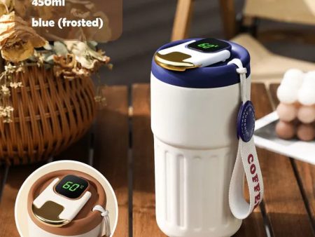 450Ml Thermos 316 Stainless Steel Thermal Coffee Mug Smart Temperature Display Water Bottle Portable Leakproof Insulation Cup For Sale