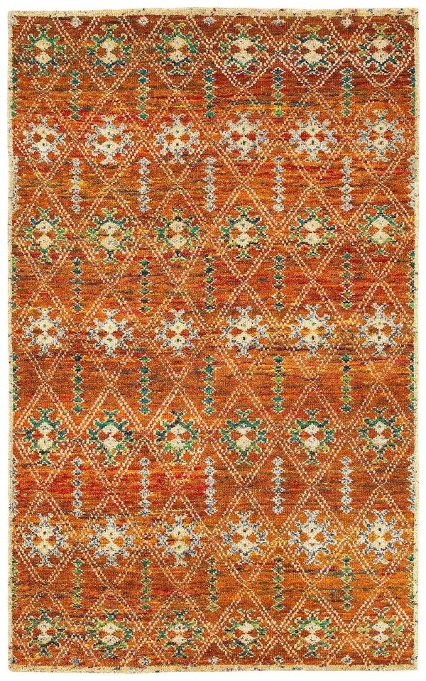 LR Resources Nisha 04405 Rust Area Rug Discount