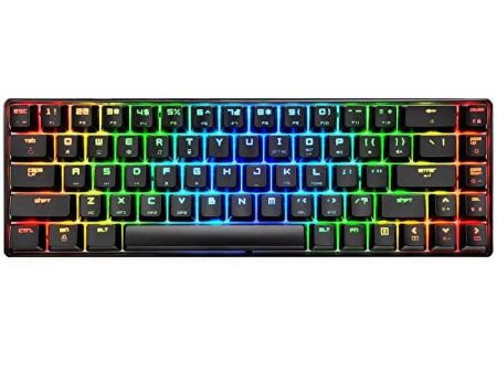 Mechanical Gaming Keyboard 18 Chroma RGB Backlit Keyboard with Type C Blue Switches 68 Keys Anti-Ghosting Wired Gaming Keyboard for Pc Mac Gamer, Typist, Tactile(Black RGB) Cheap