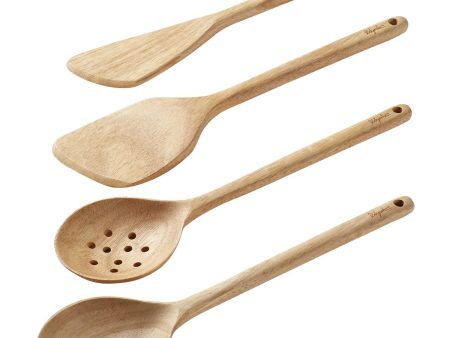 4-Piece Eco Friendly Para Wood Cooking Tool Set Online now