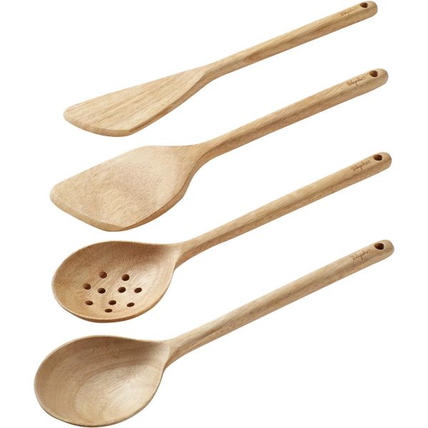 4-Piece Eco Friendly Para Wood Cooking Tool Set Online now